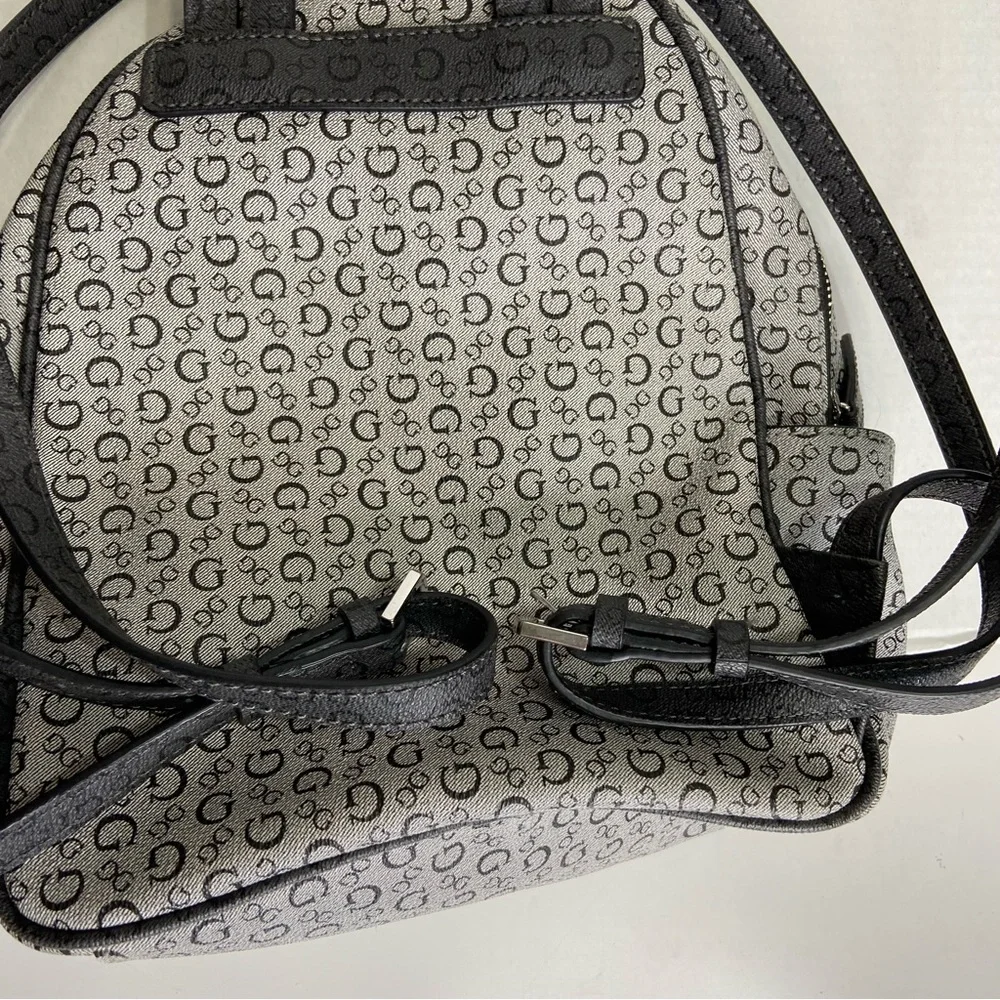 Guess Gray Signature Backpack Purse Bag